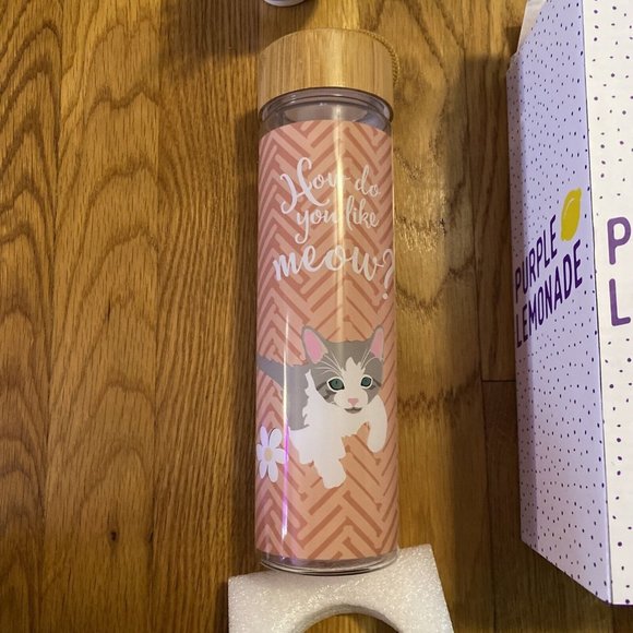 How Do You Like Meow? Kitten Cat Lover  adorable water bottle new in box - Picture 3 of 5